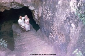 Dick-Dick and Shannon Moeser descending into slave cave, July 7, 1964.